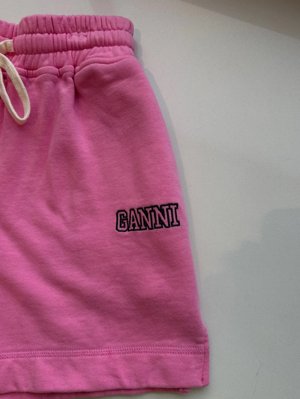 Ganni Pink Logo Athletic Shorts - Picture 2 of 3